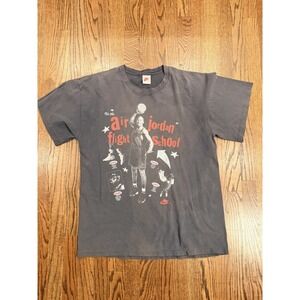 Vintage 90s Nike Air Jordan Flight School T Single Stitch Black Salesman 6 SZ XL
